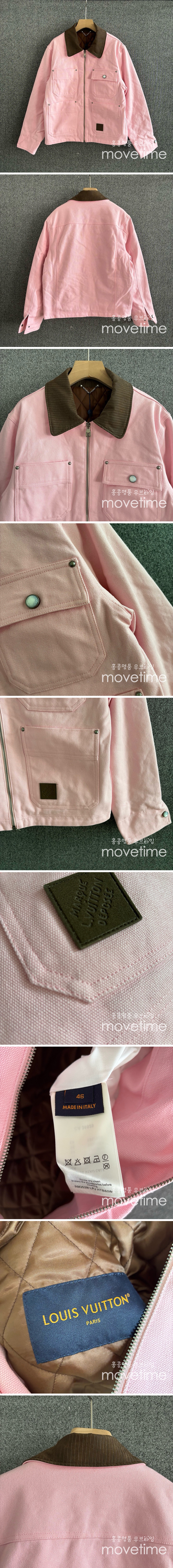 [홍콩명품.LOUIS VUITTON] 루이비통 25SS 로고 NIGO 콜라보 데님 자켓 (핑크), BM22114, JU, 레플리카의류,미러급사이트