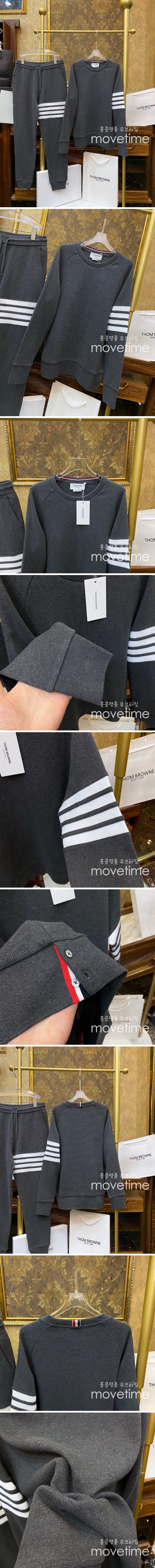 [홍콩명품.THOME BROWNE] 톰브라운 25SS 로고 4바 니트 스웨터 (그레이), BM22213, S1F, 레플리카의류,미러급사이트