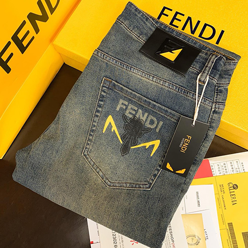 [홍콩명품,FENDI] 펜디 25SS 로고 데님 팬츠 진 청바지, BM22271, S1F, 레플리카의류,미러급사이트