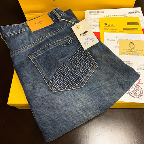 [홍콩명품,FENDI] 펜디 25SS 로고 데님 팬츠 진 청바지, BM22272, S1F, 레플리카의류,미러급사이트