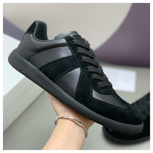[홍콩명품.Maison Margiela] 메종마르지엘라 25SS 로고 남여 레더 가죽 스니커즈 운동화 (블랙), SE5490, PMD, 명품스니커즈,운동화,구두,로퍼,하이탑,신발