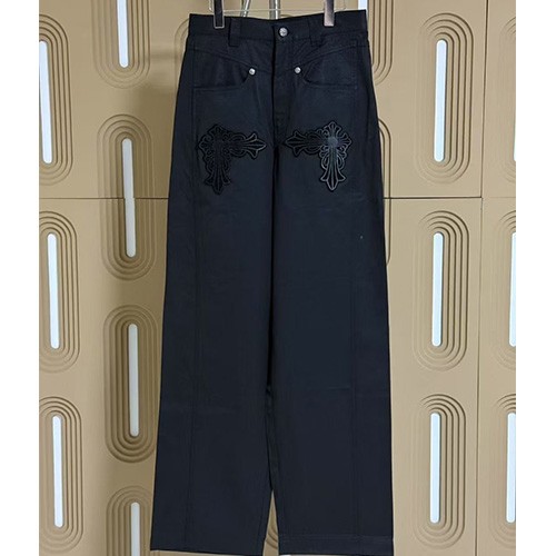[홍콩명품.Chrome Hearts] 크롬하츠 25SS 로고 오버핏 데님 팬츠 진 청바지 (블랙), BM22290, X2, 레플리카의류,미러급사이트