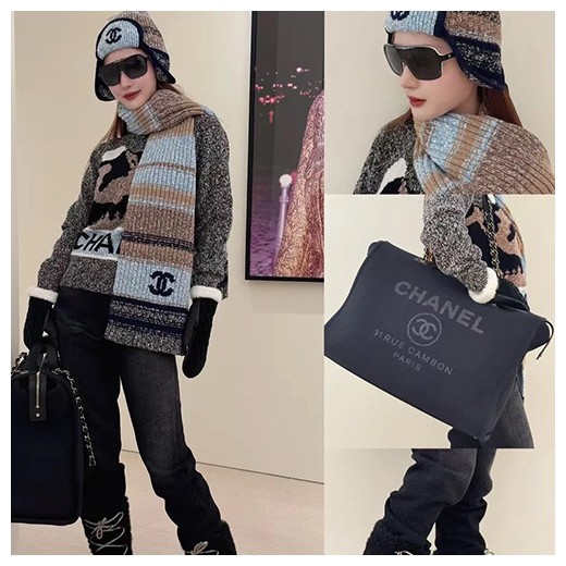 [홍콩명품.CHANEL] 샤넬 25SS 로고 180-30 캐시미어 스카프 머플러 (2컬러), ET3126, JX, 홍콩명품의류,구매대행,온라인명품