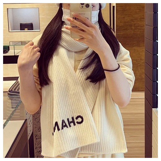 [홍콩명품.CHANEL] 샤넬 25SS 로고 186-38 캐시미어 스카프 머플러 (2컬러), ET3127, JX, 홍콩명품의류,구매대행,온라인명품