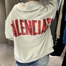 [홍콩명품.BALENCIAGA] 발렌시아가 25SS 로고 테이핑 프린트 후드 집업 자켓 (2컬러), BM22328, KK, 레플리카의류,미러급사이트