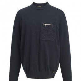 [홍콩명품,FENDI] 펜디 25SS 로고 캐시미어 니트 스웨터 (네이비), BM22466, JL, 레플리카의류,미러급사이트