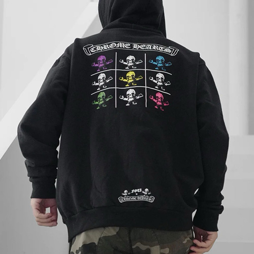 [홍콩명품.Chrome Hearts] 크롬하츠 25SS 로고 그래픽 프린트 후드 집업 자켓 (블랙), BM22536, KB, 레플리카의류,미러급사이트