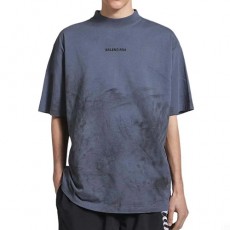 [홍콩명품.BALENCIAGA] 발렌시아가 25SS 로고 자수 반팔 티셔츠 (블루), BM22554, KB, 레플리카의류,미러급사이트