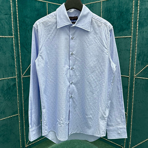[홍콩명품.LOUIS VUITTON] 루이비통 25SS 로고 패턴 남방 셔츠 (스카이블루), BM22584, TOP, 레플리카의류,미러급사이트