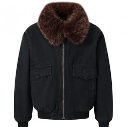 [홍콩명품,PRADA] 프라다 25SS 로고 후드 데님 솜패딩 봄버 자켓 (블랙), BM22590, TOP, 레플리카의류,미러급사이트