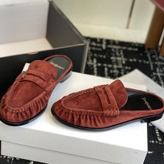 [홍콩명품.YSL] 입생로랑 25SS 로고 여성 레더 가죽 뮬 슬리퍼 (와인), SE5550, GHS, 명품스니커즈,운동화,구두,로퍼,하이탑,신발