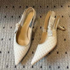 [홍콩명품,Christian Dior] 디올 25SS 로고 여성 레이스 힐 샌들 구두 (베이지 3종), SE5594, GHS, 명품스니커즈,운동화,구두,로퍼,하이탑,신발