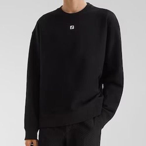 [홍콩명품,FENDI] 펜디 25SS 로고 자수 맨투맨 티셔츠 (블랙), BM22674, YS, 레플리카의류,미러급사이트