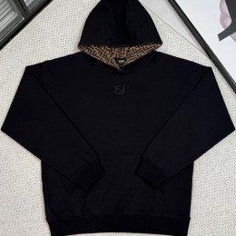 [홍콩명품,FENDI] 펜디 25SS 로고 자수 후드 티셔츠 (블랙), BM22684, 레플리카의류,미러급사이트