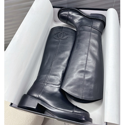 [홍콩명품.CHANEL] 샤넬 25SS 로고 여성 레더 가죽 4cm 굽 구두 부츠 (블랙), SE5612, S4W, 명품스니커즈,운동화,구두,로퍼,하이탑,신발