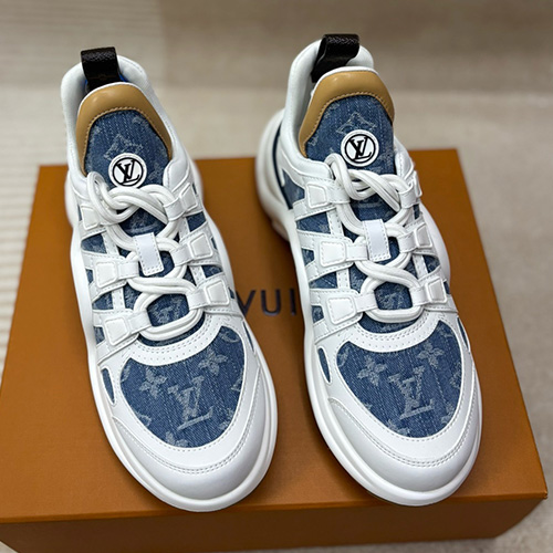 [홍콩명품.LOUIS VUITTON] 루이비통 25SS 로고 모노그램 아치라이트 스니커즈 운동화 (화이트-데님), SE5633, 명품스니커즈,운동화,구두,로퍼,하이탑,신발