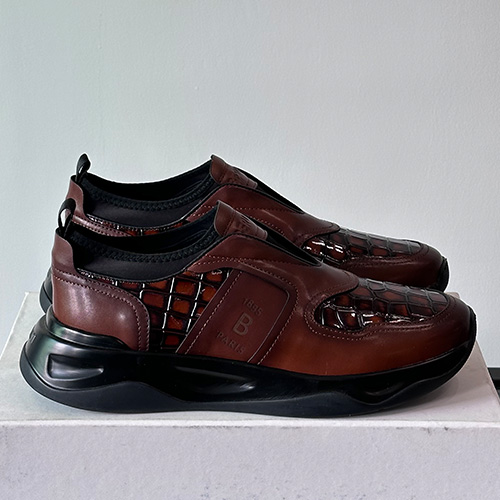 [홍콩명품.BERLUTI] 벨루티 25SS 로고 레더 가죽 스니커즈 운동화 (브라운), SE5645, S3, 명품스니커즈,운동화,구두,로퍼,하이탑,신발