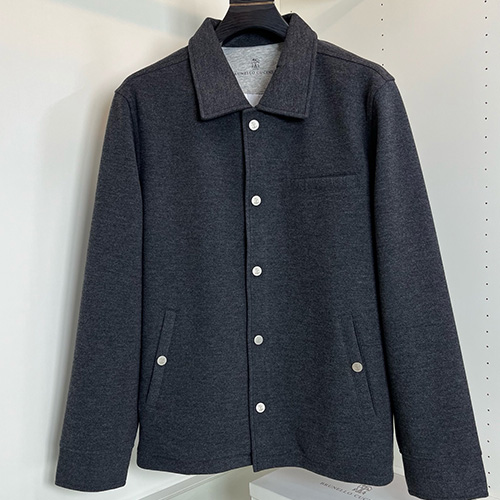 [홍콩명품.Brunello Cucinelli ] 브루넬로 쿠치넬리 25SS 로고 카라 버튼 자켓 (2컬러), BM22738, G5, 레플리카의류,미러급사이트