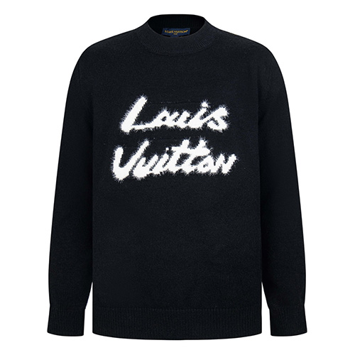 [홍콩명품.LOUIS VUITTON] 루이비통 25SS 로고 니트 스웨터 (블랙), BM22762, S1F, 레플리카의류,미러급사이트