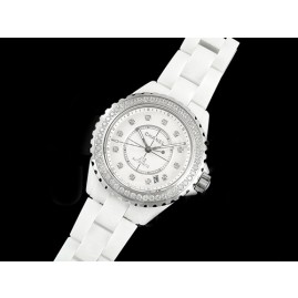 [홍콩명품.CHANEL] 샤넬 J13 38mm 다이아몬드 베젤 화이트 세라믹 화이트 다이얼