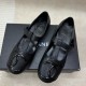 [홍콩명품.CHANEL] 샤넬 25SS 로고 여성 레더 가죽 발레리나 플랫 슈즈 단화 샌들 (블랙), SE5699, H3, 명품스니커즈,운동화,구두,로퍼,하이탑,신발
