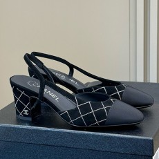 [홍콩명품.CHANEL] 샤넬 25SS 로고 여성 2톤 레더 가죽 굽 단화 구두 샌들 (블랙), SE5724, GHS, 명품스니커즈,운동화,구두,로퍼,하이탑,신발