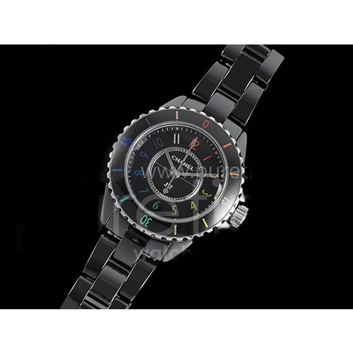 [홍콩명품.CHANEL] 샤넬 J13 33mm 블랙 세라믹 베젤 컬러풀 마크 블랙 다이얼 쿼츠/밧데리시계