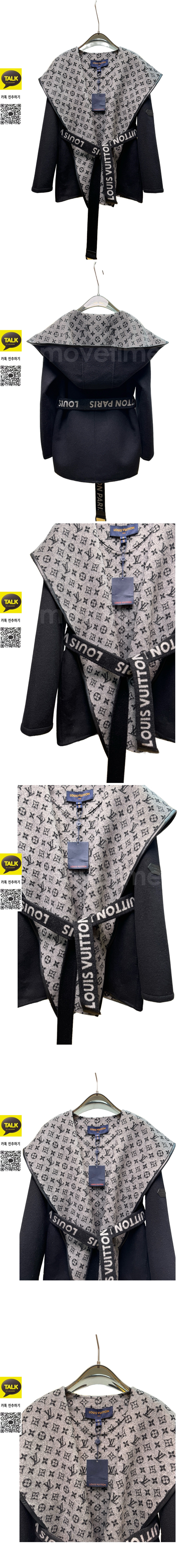 [홍콩명품.LOUIS VUITTON] 루이비통 25SS 로고 여성 모노그램 캐시미어 쇼트 코트 자켓 (블랙-그레이), BM22863, TOM, 레플리카의류,미러급사이트