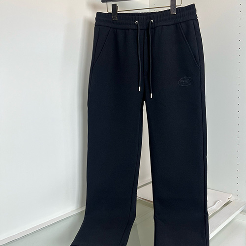 [홍콩명품,PRADA] 프라다 25SS 로고 자수 조거 팬츠 바지 (블랙), BM22905, G5, 레플리카의류,미러급사이트