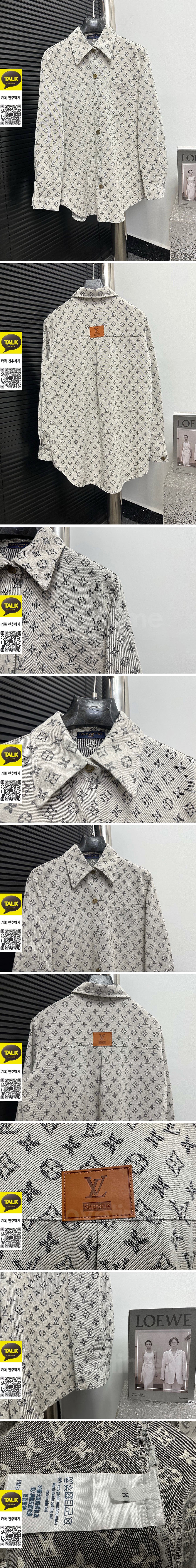 [홍콩명품.LOUIS VUITTON] 루이비통 25SS 로고 모노그램 데님 남방 셔츠 (그레이), BM22906, G5, 레플리카의류,미러급사이트