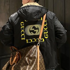 [홍콩명품.Gucci] 구찌 25SS 로고 GG수프림 솜패딩 리버서블 후드 바람막이 자켓 (블랙-베이지), BM22955, KB, 레플리카의류,미러급사이트