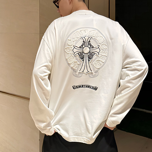 [홍콩명품.Chrome Hearts] 크롬하츠 25SS 로고 자수 빈티지 긴팔 티셔츠 (2컬러), BM22994, KK, 레플리카의류,미러급사이트