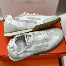 [홍콩명품.Hermes] 에르메스 25SS 로고 레더 가죽 스니커즈 운동화 (화이트-그레이), SE5821, 명품스니커즈,운동화,구두,로퍼,하이탑,신발