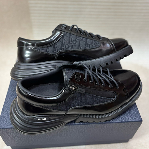 [홍콩명품,Christian Dior] 디올 25SS 로고 오블리크 레더 가죽 운동화 (블랙), SE5823, 명품스니커즈,운동화,구두,로퍼,하이탑,신발
