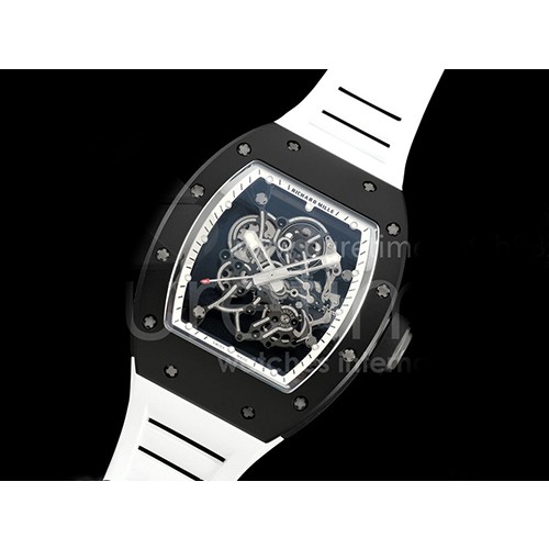 [홍콩명품시계.RICHARD MILLE] 리차드밀레 RM055 블랙 세라믹 스켈레톤 다이얼 화이트 스트랩