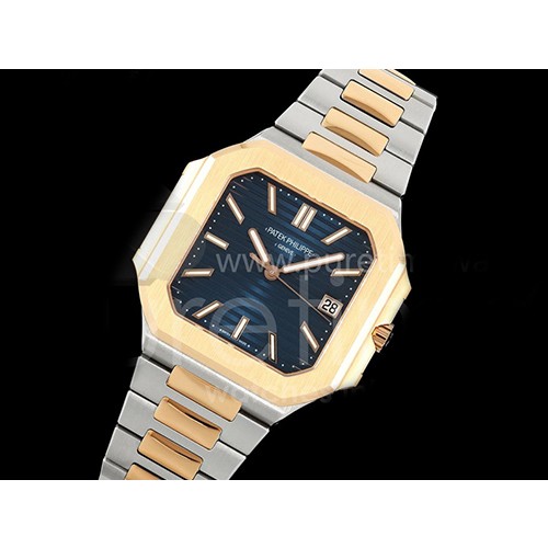 [홍콩명품시계.CARTIER] 까르띠에 큐비튜스 7128 로즈골드 콤비 블루 다이얼
