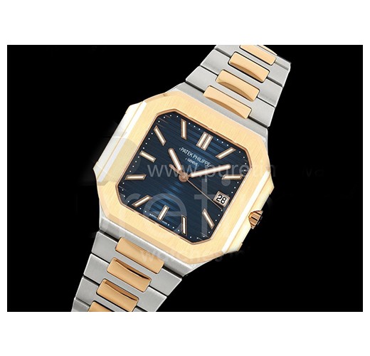 [홍콩명품시계.CARTIER] 까르띠에 큐비튜스 7128 로즈골드 콤비 블루 다이얼