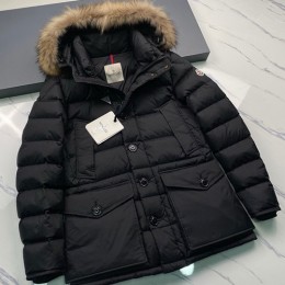 [홍콩명품.MONCLER] 몽클레어 25SS 로고 CLUNY 폭스퍼 구스다운 후드 패딩 자켓 (블랙), BM23172, KSM, 레플리카의류,미러급사이트