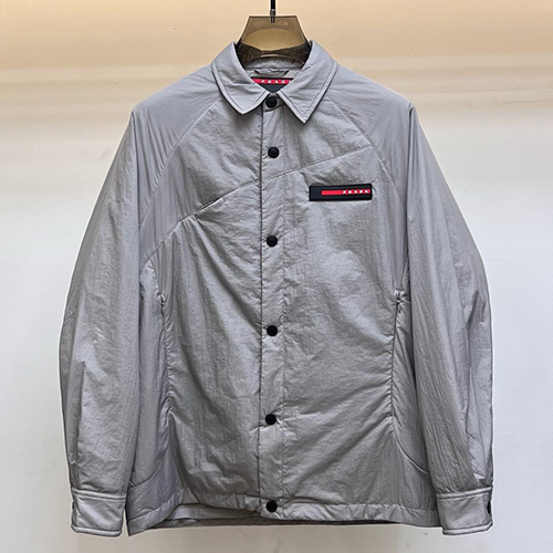 [홍콩명품,PRADA] 프라다 25SS 로고 나일론 카라 셔츠 자켓 (3컬러), BM23190, KSM, 레플리카의류,미러급사이트