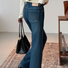 [홍콩명품.LOEWE] 로에베 25SS 로고 여성 오버핏 데님 팬츠 진 청바지, BM23265, PG, 레플리카의류,미러급사이트