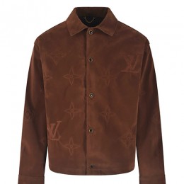 [홍콩명품.LOUIS VUITTON] 루이비통 25SS 로고 모노그램 레더 가죽 카라 자켓 1AIJYA (브라운), BM23367, JL, 레플리카의류,미러급사이트