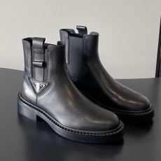 [홍콩명품,PRADA] 프라다 25SS 삼각로고 여성 레더 가죽 구두 부츠 (블랙), SE5839, GHS, 명품스니커즈,운동화,구두,로퍼,하이탑,신발