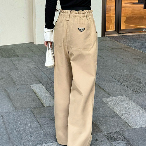 [홍콩명품,PRADA] 프라다 25SS 삼각로고 여성 오버핏 팬츠 바지 (2컬러), BM23450, MC, 레플리카의류,미러급사이트