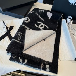 [홍콩명품.CHANEL] 샤넬 25SS 로고 패턴 200-50 캐시미어 스카프 머플러 (블랙), ET3171, 홍콩명품의류,구매대행,온라인명품