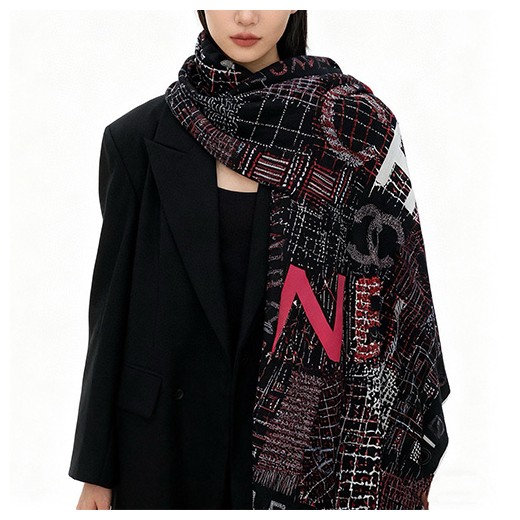 [홍콩명품.CHANEL] 샤넬 25SS 로고 패턴 140-140 실크캐시미어 스카프 머플러 (2컬러), ET3173, 홍콩명품의류,구매대행,온라인명품