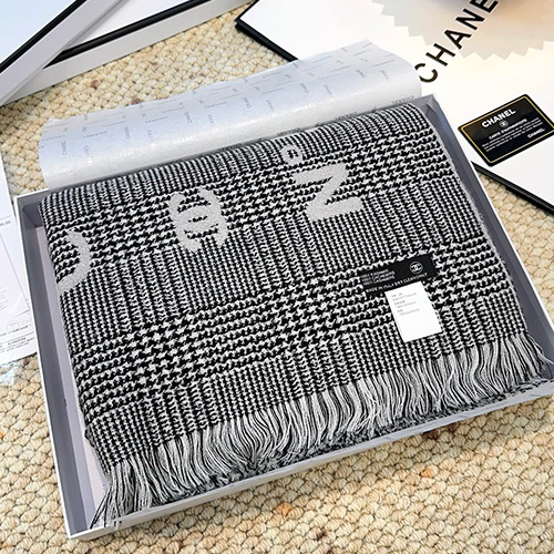 [홍콩명품.CHANEL] 샤넬 25SS 로고 패턴 194.4-74.4 리버서블 캐시미어 스카프 머플러 (그레이), ET3194, 홍콩명품의류,구매대행,온라인명품