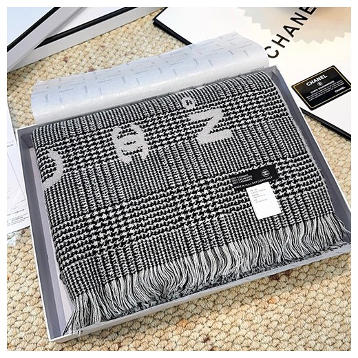 [홍콩명품.CHANEL] 샤넬 25SS 로고 패턴 194.4-74.4 리버서블 캐시미어 스카프 머플러 (그레이), ET3194, 홍콩명품의류,구매대행,온라인명품
