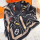 [홍콩명품.Hermes] 에르메스 25SS 로고 패턴 140-140 실크 캐시미어 스카프 머플러 (블랙), ET3216, 홍콩명품의류,구매대행,온라인명품