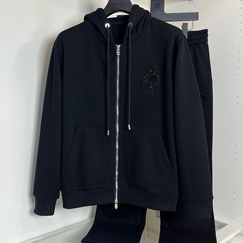 [홍콩명품.Hermes] 에르메스 25SS 로고 자수 후드 집업 자켓 (블랙), BM23509, G5, 레플리카의류,미러급사이트