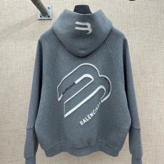 [홍콩명품.BALENCIAGA] 발렌시아가 25SS 로고 자수 후드 집업 자켓 (그레이), BM23511, G5, 레플리카의류,미러급사이트